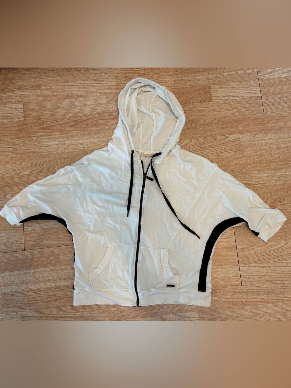 Nanette Lepore White Hoodie with Black Trim